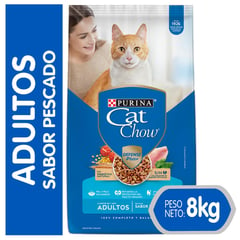 CAT CHOW - Alimento Seco para Gato Adulto Pescado 8 kg