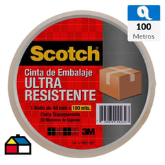 SCOTCH - Cinta Adhesiva para Embalaje Ultraresistente 48 mm x 100 m