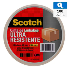 SCOTCH - Cinta Adhesiva para Embalaje Ultraresistente 48 mm x 100 m