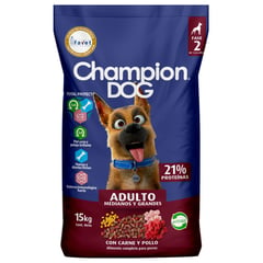 CHAMPION DOG - Alimento para Perro Adulto Carne y Pollo 15 kg