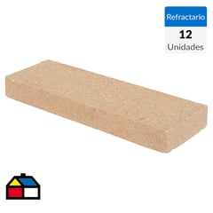 IUNGE - Ladrillo refractario 23x6,5x2,5 cm fachada estriada 12 unidades