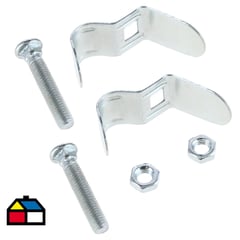 METALHSA - Set de abrazaderas para cortina 2 unidades plateado