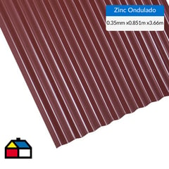 BOLKOW - Plancha zinc acanalada prepintada roja 85,1X3,66 cm