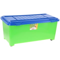 SOGA - Baúl Infantil 80x40x34 cm 72 l Azul/Verde