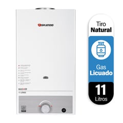 SPLENDID - Calefont Gas Licuado 11 Litros Tiro Natural Ionizado