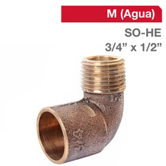 NIBSA - Codo Bronce SO/HE 3/4" x 1/2" 1u