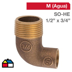 NIBSA - Codo Bronce SO/HE 1/2" x 3/4" 1u