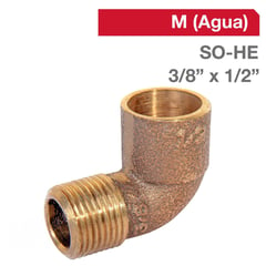 NIBSA - Codo Bronce SO/HE 3/8" x 1/2" 1u