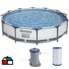 BESTWAY - Combo piscina estructural 366x76 cm + bomba 330 gl