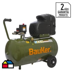 BAUKER - Compresor de Aire Portátil 2 HP 50 Litros Euro 250