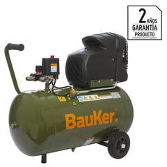 BAUKER - Compresor de Aire Portátil 2 HP 50 Litros Euro 250