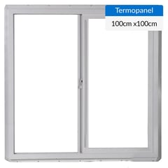 WINTEC - Ventana termopanel PVC 100x100 cm blanco corredera