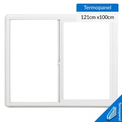 WINTEC - Ventana termopanel PVC 121x100 cm blanco corredera