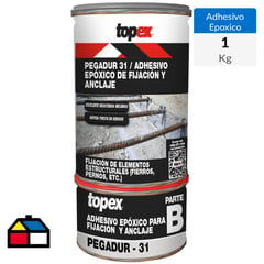 TOPEX - Juego (A+B) 1 kg Pegadur 31 Adhesivo epóxico para anclajes y uniones