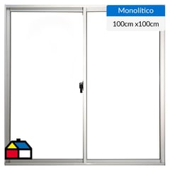 WINTEC - Ventana Aluminio Corredera 100x100 cm Vidrio Monolítico Mate