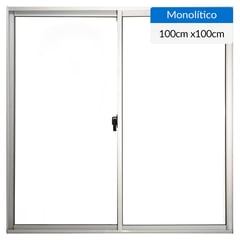 WINTEC - Ventana Aluminio Corredera 100x100 cm Vidrio Monolítico Mate