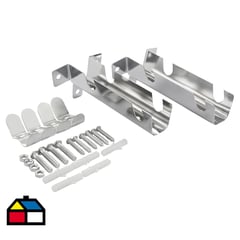 METALHSA - Set de soportes para barra de cortina 12 mm 2 unidades plateado