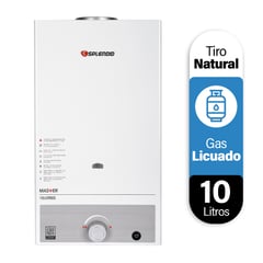 SPLENDID - Calefont Gas Licuado 10 Litros Tiro Natural Ionizado