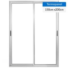 TERMOHOME - Ventana Aluminio Corredera 150x200 cm Vidrio Termopanel Mate