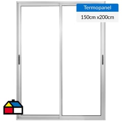 TERMOHOME - Ventana Aluminio Corredera 150x200 cm Vidrio Termopanel Mate