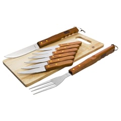 MR BEEF - Kit de herramientas para asado 8 piezas con tabla