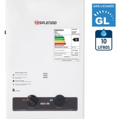 SPLENDID - Calefont Gas Licuado 10 Litros Tiro Forzado Ionizado