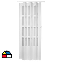 HOGGAN - Puerta plegable PVC blanco Lugano 90 x 200 cm