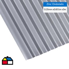 BOLKOW - 0.35x851x3000mm Plancha Acanalada Onda zinc gris Recubrimiento AZM150