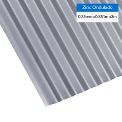 BOLKOW - 0.35x851x3000mm Plancha Acanalada Onda zinc gris Recubrimiento AZM150