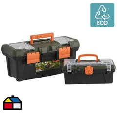 BAUKER - Set de cajas de herramientas plástico 2 unidades