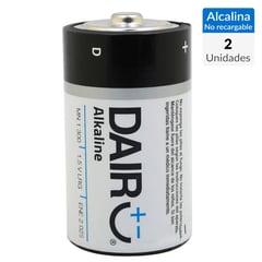 DAIRU - Pack de 2 pilas alcalinas D 1.5V