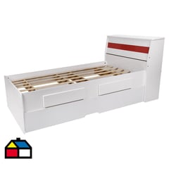 DECOCASA - Cama Teen Bibox 1 plaza Gris