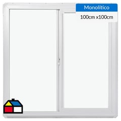 WINTEC - Ventana PVC 100x100 cm monolítico blanco corredera