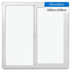 WINTEC - Ventana PVC 100x100 cm monolítico blanco corredera