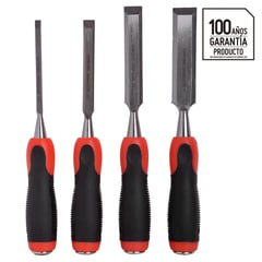 REDLINE - Set de formones para madera 8" acero 4 unidades