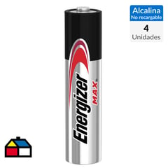 ENERGIZER - Pack de 4 pilas alcalinas AAA 1.5V