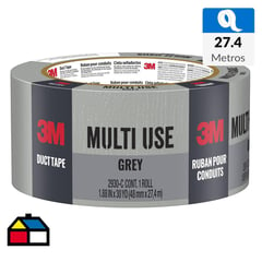 3M - Cinta de Tela Duct Tape de reparación Gris 48 mm x 27.4 mts