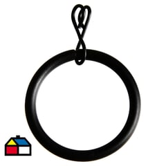 JUST HOME COLLECTION - Set de argollas para cortina 28 mm 10 unidades negro