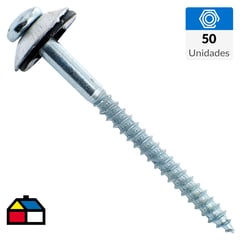 FIXSER - Tornillo para techo con sello 2 1/2" 50 unidades