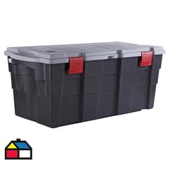 WENCO - Baúl organizador 100 litros 40x45x94 cm negro/gris