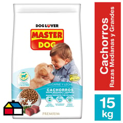 MASTER DOG - Para Perro Cachorro Carne y leche 15 kg