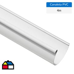 GENERICO - Canaleta PVC blanco 4 m