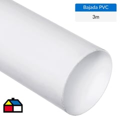 GENERICO - Tubo bajada PVC 3 m blanco