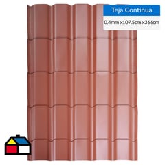 INSTAPANEL - Teja continua curva Acero/Zinc 1.075x3.66 m 0.4 mm Terracota