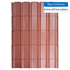 INSTAPANEL - Teja continua curva Acero/Zinc 1.075x3.66 m 0.4 mm Terracota