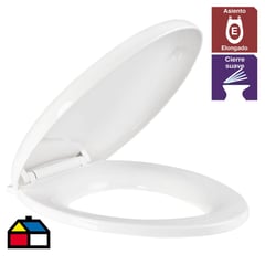 CORONA - Asiento WC redondo plástico blanco