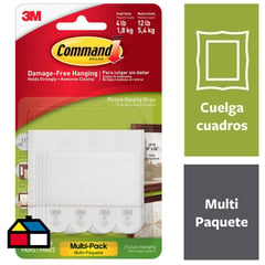 COMMAND - Tiras para Colgar Cuadros Multipack Blancas 14 pares