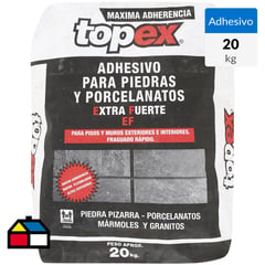 TOPEX - Adhesivo Piedra Piso/Muro Superficie Rígida/Flexible 20Kg