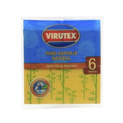 VIRUTEX - Paño esponja natural x6 ultra absorbente