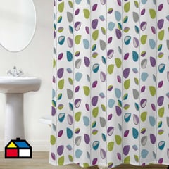 JUST HOME COLLECTION - Cortina de baño Hojas poliéster 180x178 cm